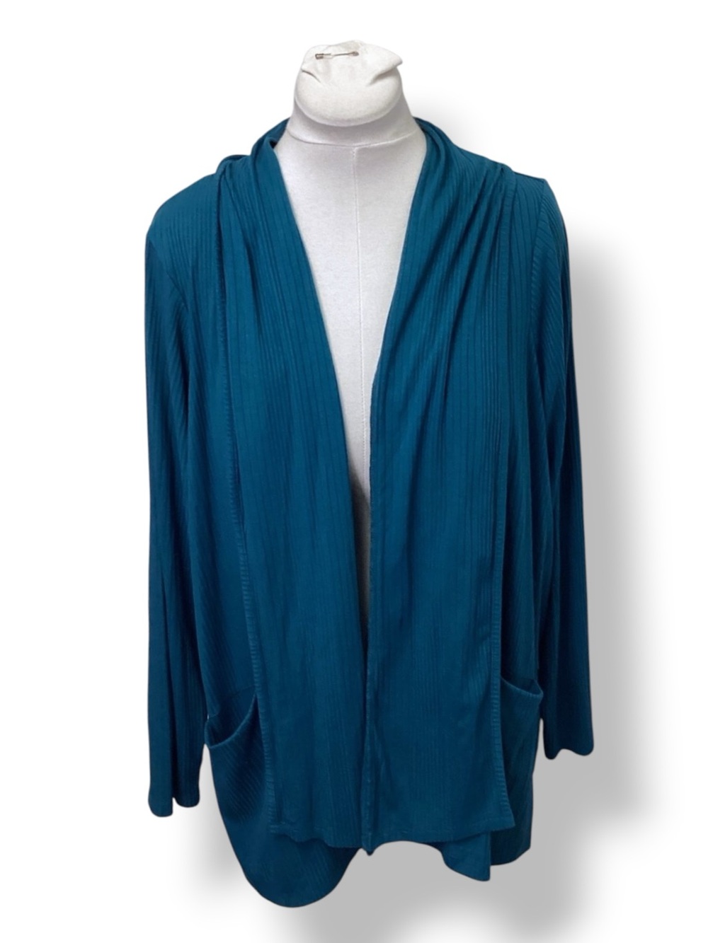 Lane Bryant Women's Open Front Long Sleeve Ribbed Jersey Knit Cardigan, 22/24